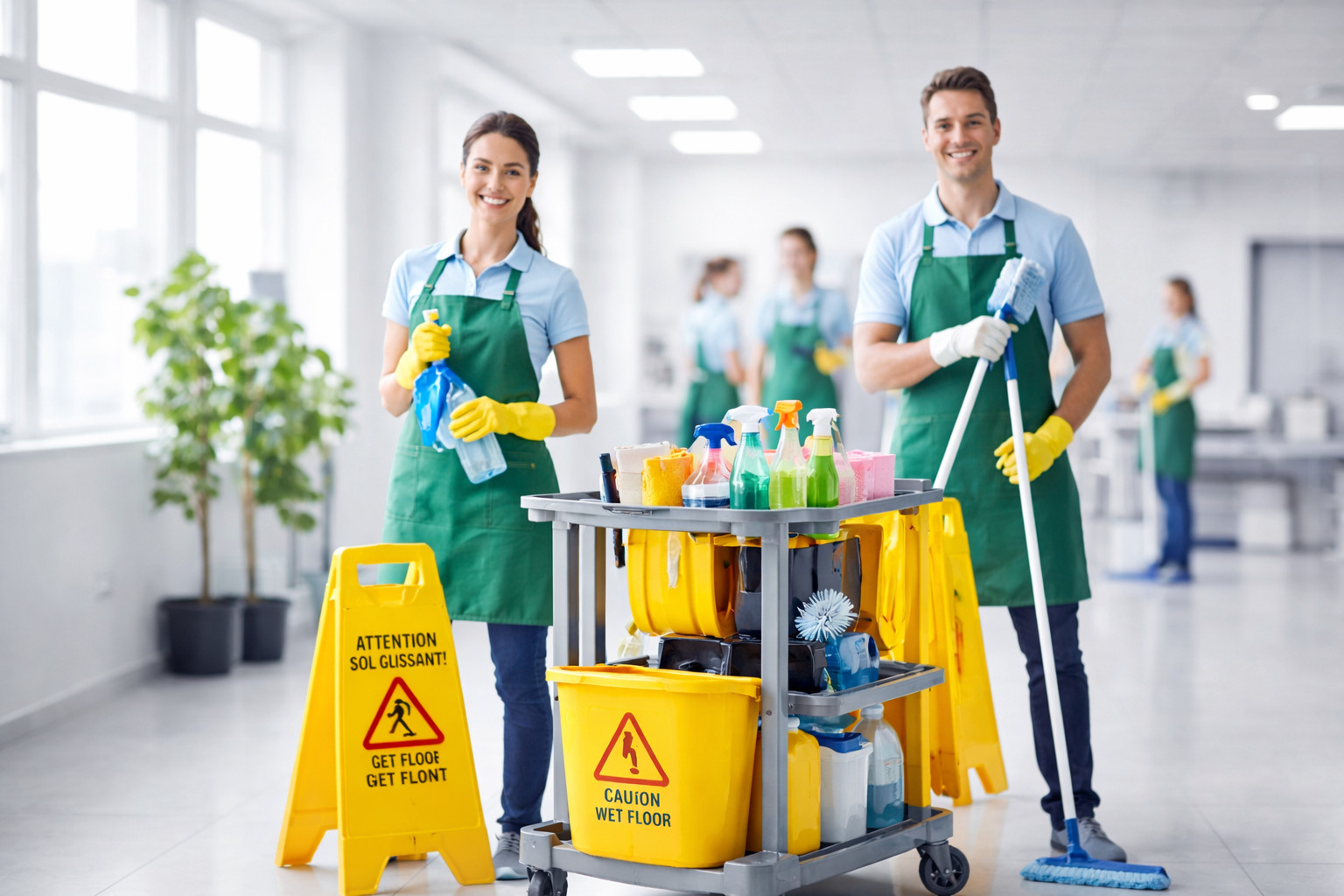 Image générée par IA représentant l'activité de propreté