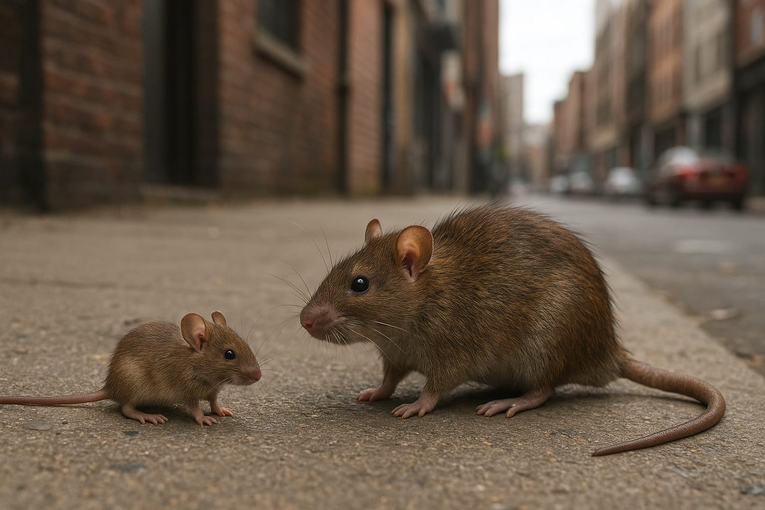 Image générée par IA représentant un rat et une souris